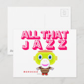 All das Jazz-Niedlicher Affe-Morocko Postkarte (Vorne/Hinten)