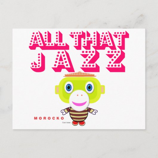All das Jazz-Niedlicher Affe-Morocko Postkarte (Vorderseite)