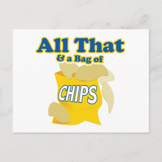 All das und eine Tasche Chips Postkarte (Vorderseite)