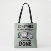 "All Day Doing Nothing" Funny Lazy Cat Tasche (Vorderseite)