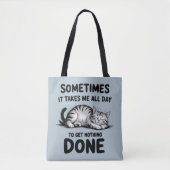 "All Day Doing Nothing" Funny Lazy Cat Tasche (Vorderseite)