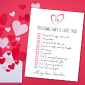 all die Gründe, warum ich dich Liebe habe. 10 Grün Karte