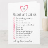 all die Gründe, warum ich dich Liebe habe. 10 Grün Karte (Vorderseite)