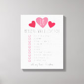 all die Gründe, warum ich dich Liebe habe. 10 Grün Leinwanddruck (Vorderseite)