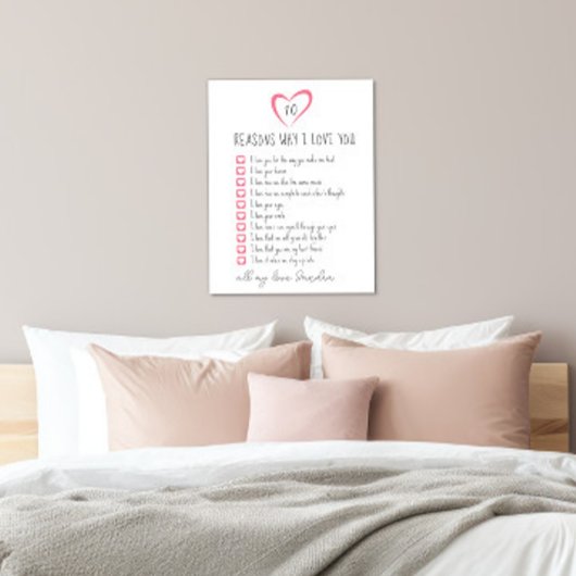 all die Gründe, warum ich dich Liebe habe. 10 Grün Leinwanddruck