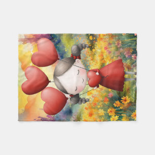 ALL DIE LIEBE IN IHREM HERZEN GEBEND FLEECEDECKE