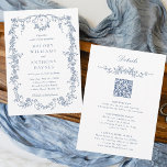 All dies in einem Viktorianischen blauen Blumenzet Einladung<br><div class="desc">Elegante blaue Blumen Hochzeit mit Details auf der Rückseite. Für eine weiter gehende Anpassung dieses Designs klicken Sie bitte auf die Schaltfläche "DESIGN TOOL" oben!</div>