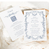 All dies in einem Viktorianischen blauen Blumenzet Einladung