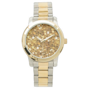 All diese Glitzer, Gold Glitzer Look Armbanduhr