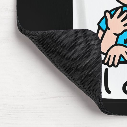 All Done Sign Language Cartoon Communication Aid A Mousepad (Ecke)