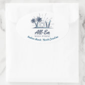 All-En Beach Retreat-Aufkleber Ovaler Aufkleber (Tasche)