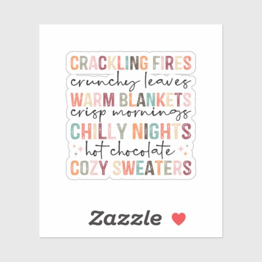 All Fall Feels Vinyl Sticker (Blatt)