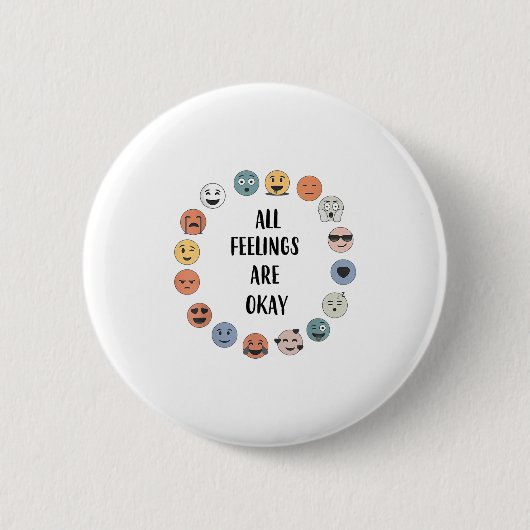 All Feelings Are Okay School Teacher Psychologist  Button (Vorderseite)