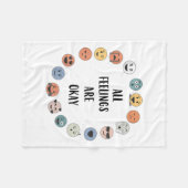 All Feelings Are Okay School Teacher Psychologist  Fleecedecke (Vorderseite (Horizontal))