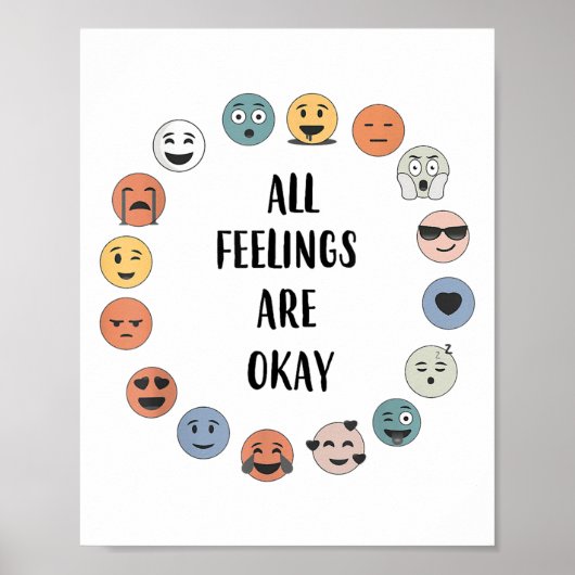 All Feelings Are Okay School Teacher Psychologist  Poster (Vorne)