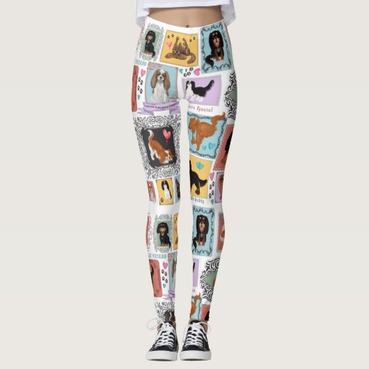 All Four Cavalier King Charles Spaniels Leggings (Vorderseite)