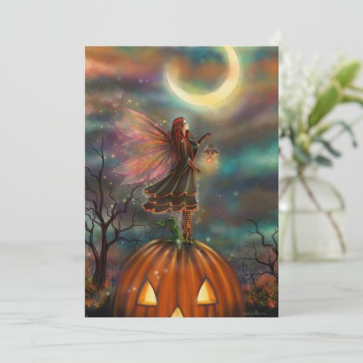 All haallow Eve Flat Einladung (Stehend Vorderseite)