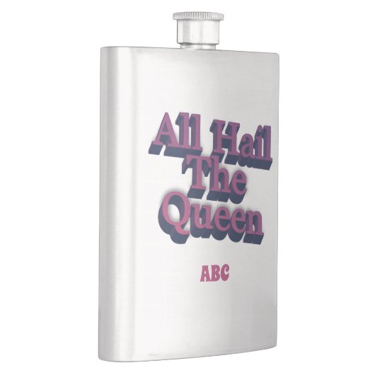 All Hail The Queen 3D mit Ihren Initialen Flachmann (Rechts)