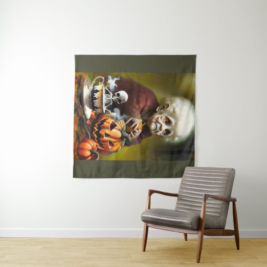 All Hallow Tea Time Wandteppich (Beispiel (Horizontal))