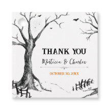 All Hallows Eve Halloween Baum Quadrat Gefallen-Ta