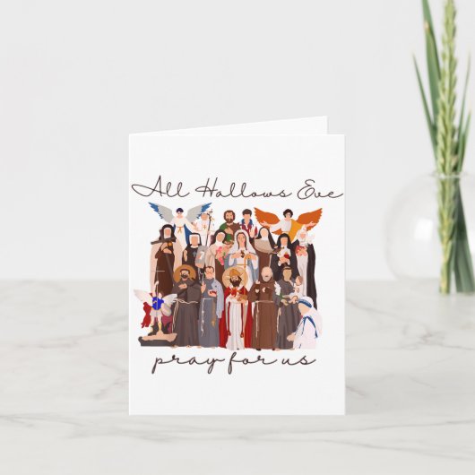 All Hallows Eve Pray For Us Halloween Catholic Sai Karte (Vorderseite)