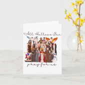 All Hallows Eve Pray For Us Halloween Catholic Sai Karte (Gelbe Blume)