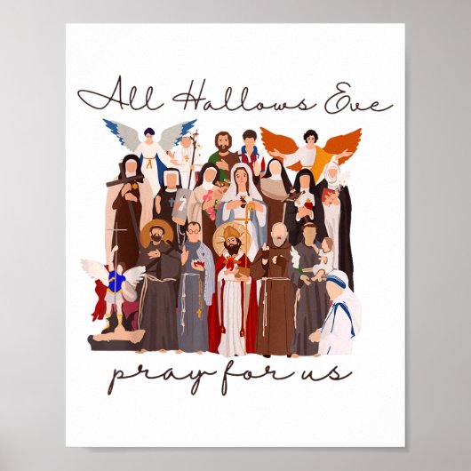 All Hallows Eve Pray For Us Halloween Catholic Sai Poster (Vorne)