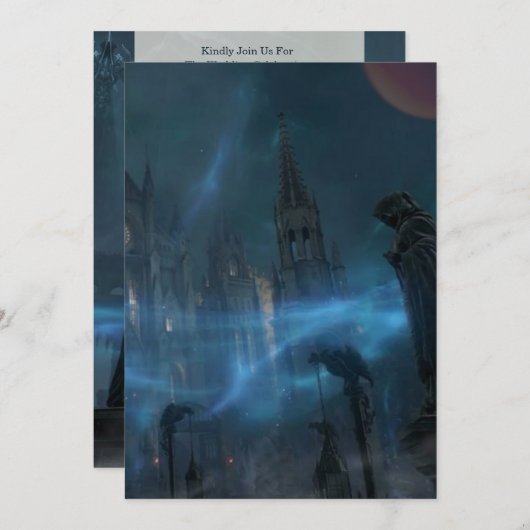 All Hallows Eve Wedding Einladung (Vorne/Hinten)