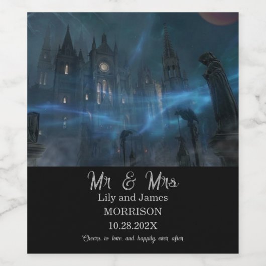 All Hallows Eve Wedding Weinetikett (Einzelnes Label)