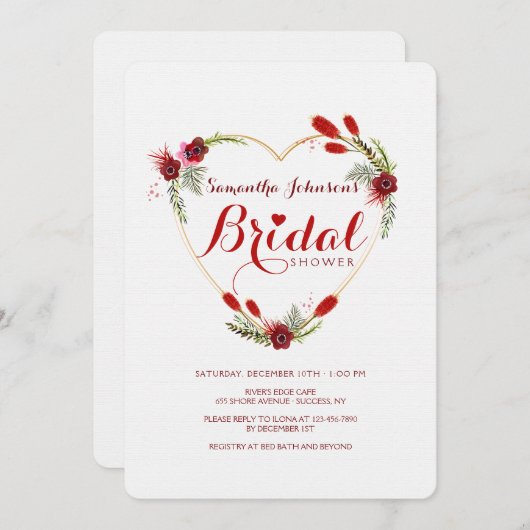 All Heart Bridal Dusche Einladung (Vorne/Hinten)