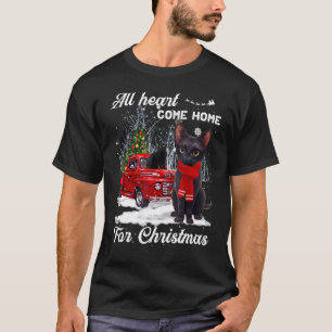All Heart Come Home Für Weihnachten Schwarze Katze T-Shirt