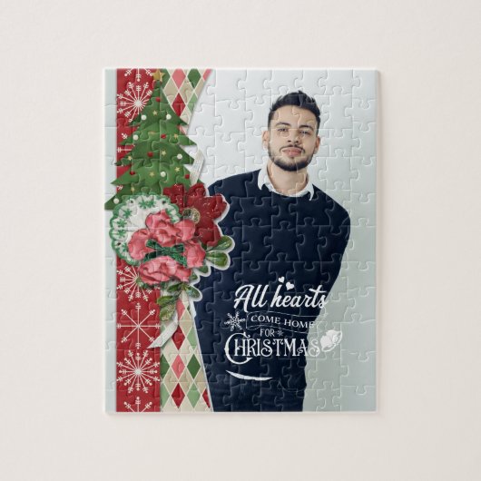 All Hearts Come Zuhause für Weihnachten Foto Puzzle (Vertikal)