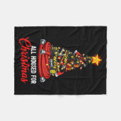 All Hoosed Christmas Firefighter Tree Shirt, Firem Fleecedecke (Vorderseite (Horizontal))