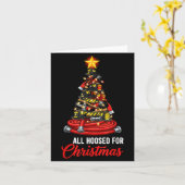 All Hoosed Christmas Firefighter Tree Shirt, Firem Karte (Gelbe Blume)