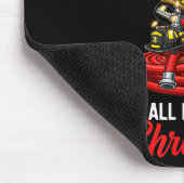 All Hoosed Christmas Firefighter Tree Shirt, Firem Mousepad (Ecke)