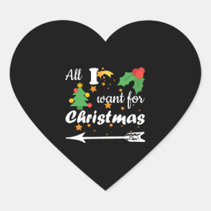 All i gewollt für Weihnachten Couple Shirt Herz-Aufkleber
