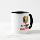 All I Need Is Love and My Golden Retriever Mug Tasse (VorderseiteRechts)