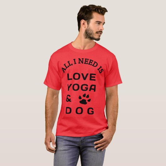 All i need is love yoga and dog family T-Shirt (Vorne ganz)