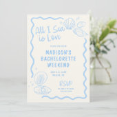 All I Sea is Love Bachelorette Einladung (Stehend Vorderseite)