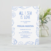 All I Sea is Love Bridal Shower Einladung (Stehend Vorderseite)