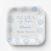 All I Sea Is Love Bridal Shower  Pappteller (Vorderseite)