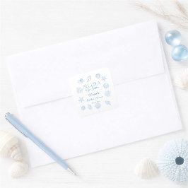 All I Sea Is Love Bridal Shower  Quadratischer Aufkleber