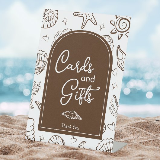 All I Sea is Love Brown Seashells Cards and Gifts Sockelschild