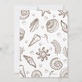 All I Sea is Love Brown Seashells Doodles  Einladung (Rückseite)