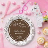 All I Sea is Love Brown Seashells Doodles  Pappteller (Party)