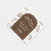 All I Sea is Love Brown Seashells Doodles  Serviette (Ecke)