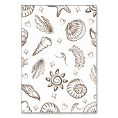 All I Sea is Love Brown Seashells Tischnummer (Rückseite)