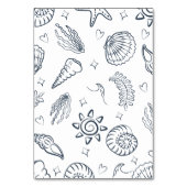 All I Sea is Love Dark Blue Seashells Tischnummer (Rückseite)