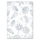 All I Sea is Love Dusty Blue Seashells Tischnummer (Rückseite)
