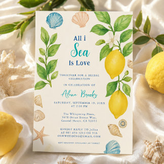 All I Sea Is Love Küsten-Zitronengelb-Kunst Einladung